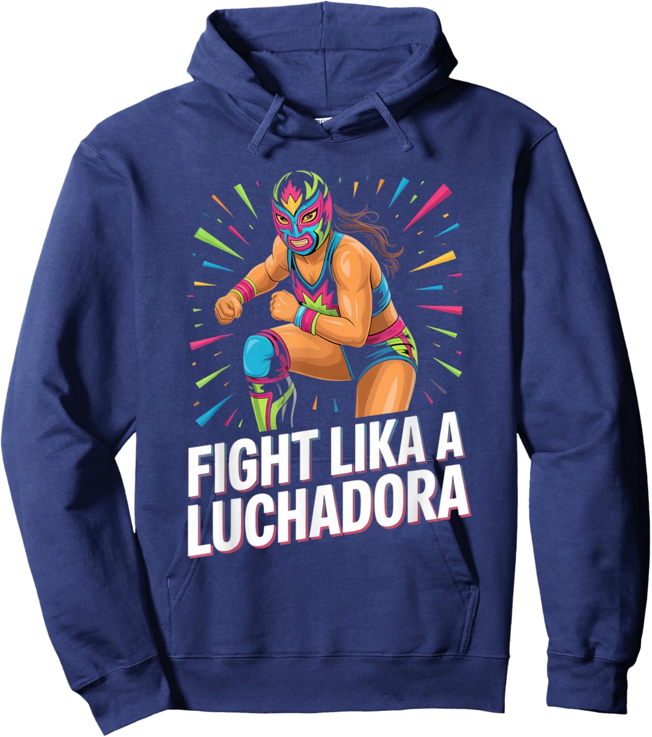 Luchadora Lucha Libre Masks Mexican Wrestling Hoodie - Hoodie | Navy