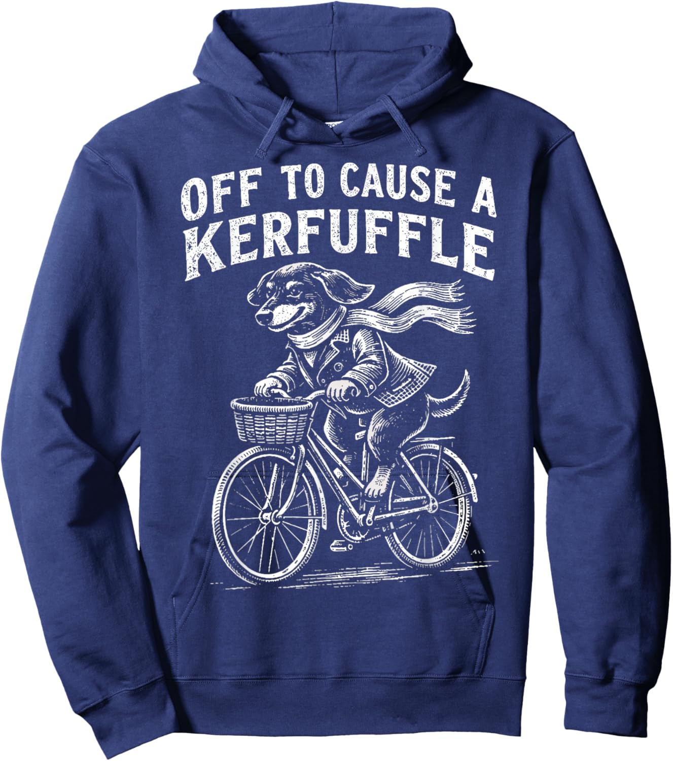 Off to Cause a Kerfuffle Dachshund Funny Cute Dog Hoodie - Hoodie | Navy