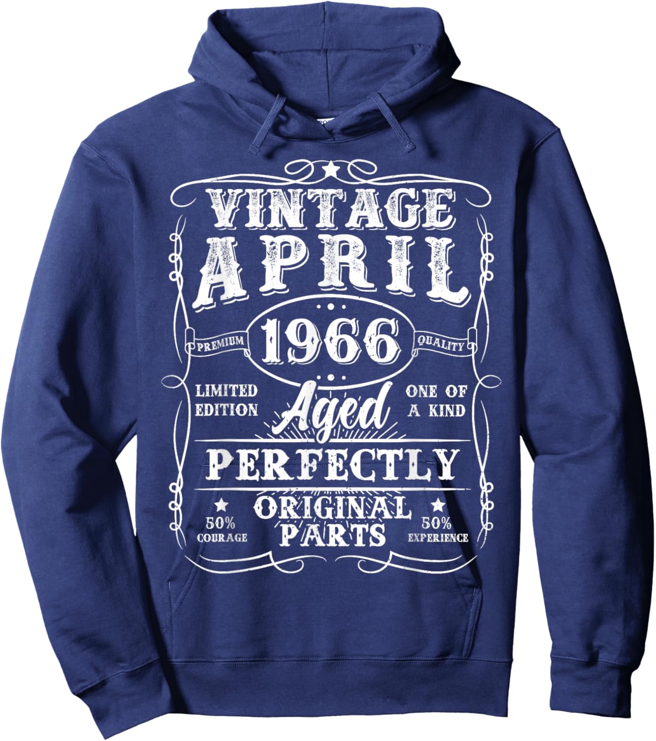 Retro 60 Year Old April 1966 Vintage 60th Birthday Men Dad Hoodie - Hoodie | Navy