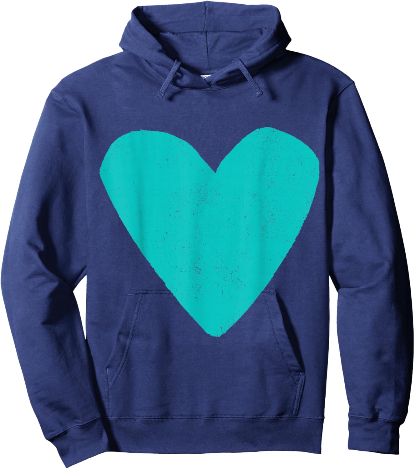Love Heart Teal Turquoise Color Black Hoodie - Hoodie | Navy