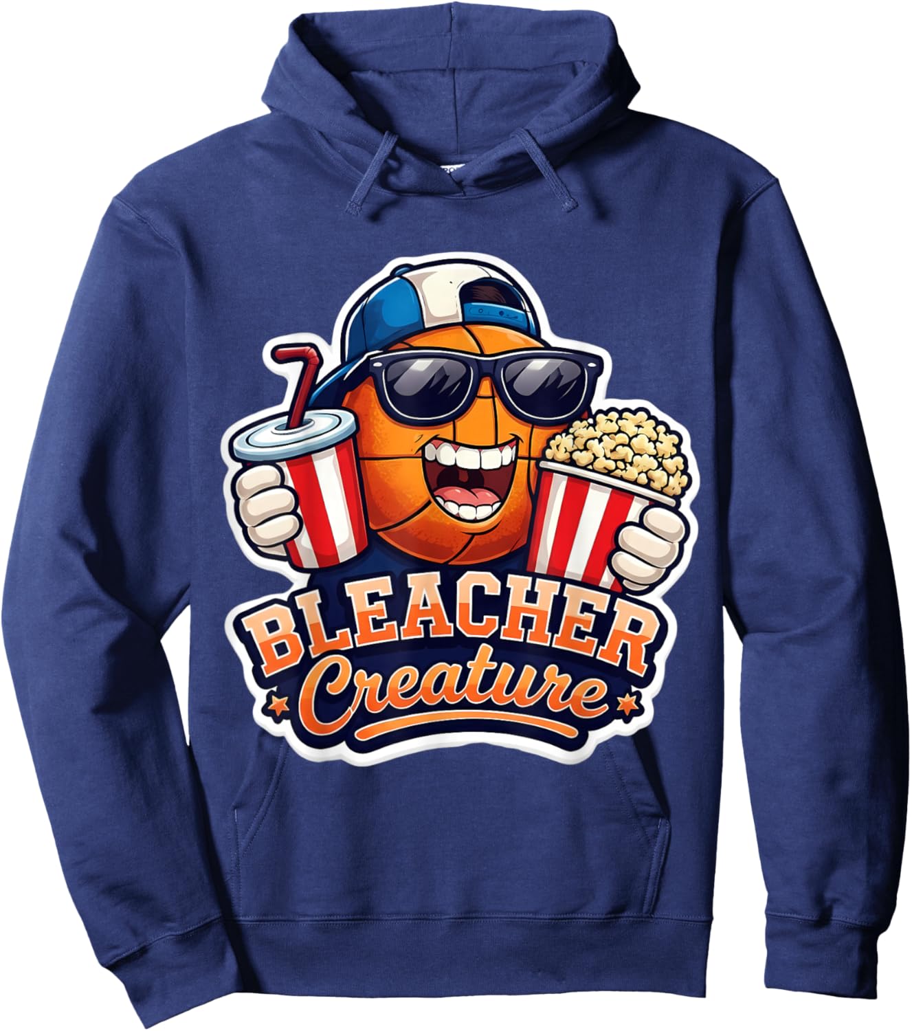 Bleacher Creature Basketball Fan Supporter Game Day Mom Dad Hoodie - Hoodie | Navy