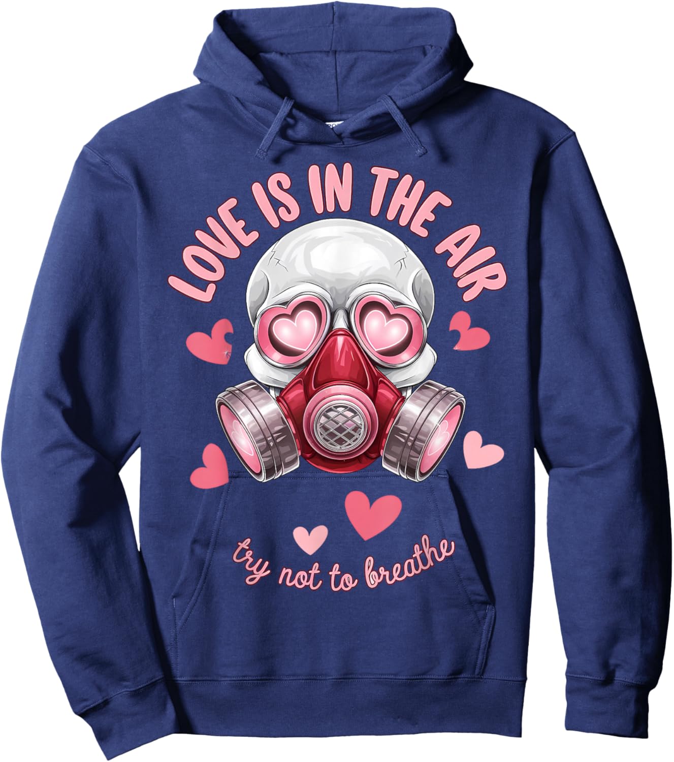 Valentine Skull Gas Mask Love Romance Hoodie - Hoodie | Navy