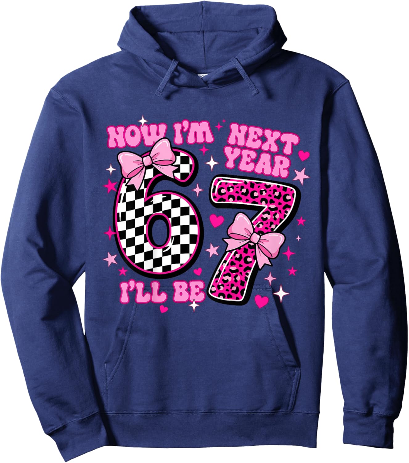 6 Year Old Birthday Girls Kids Now I'm 6 Next Year I'll be 7 Hoodie - Hoodie | Navy
