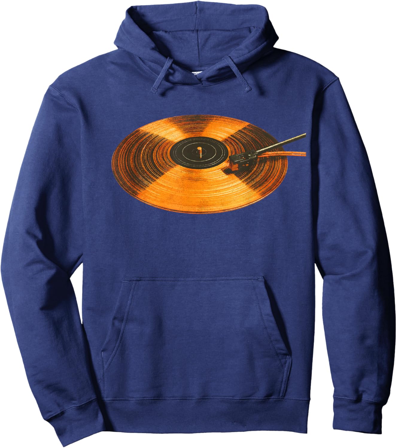 Spinning Vinyl Record Design for Music Lovers and DJs Hoodie - Hoodie | Navy
