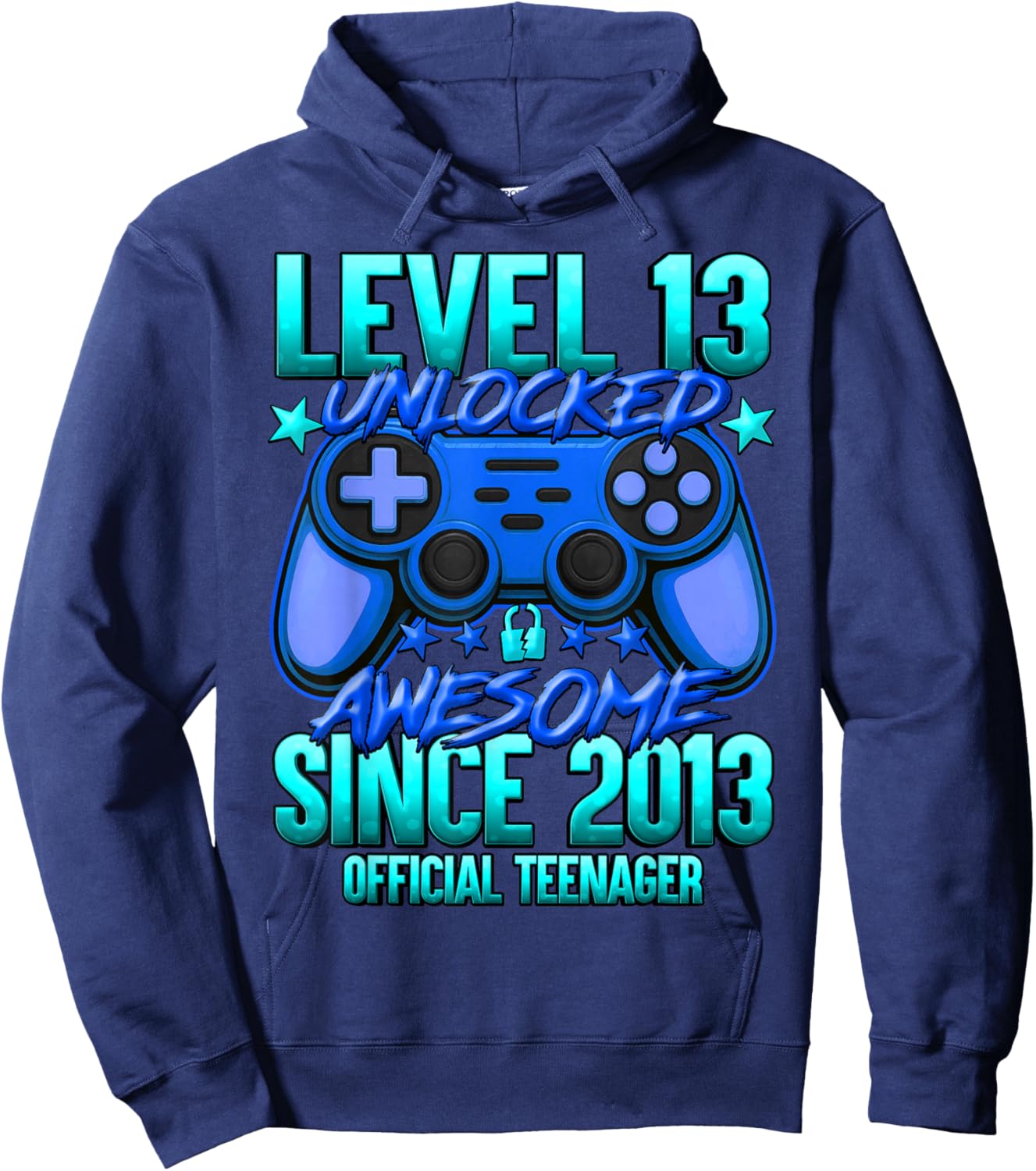 Official Teenager Level 13 Unlocked Boys 13th Birthday Boy Hoodie - Hoodie | Navy