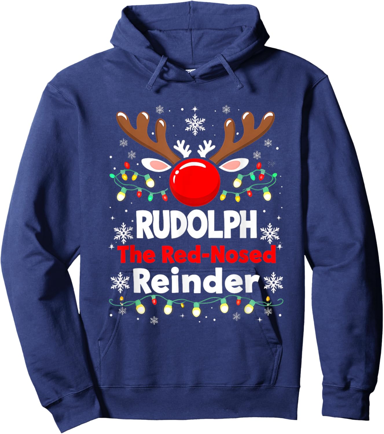 Rudolph Team Red-Nosed Reindeer Holiday Humor Group Hoodie - Hoodie | Navy