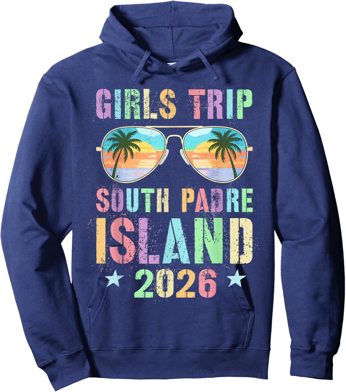 Vintage Girls Trip South Padre Island 2026 Travel Holiday Hoodie - Hoodie | Navy