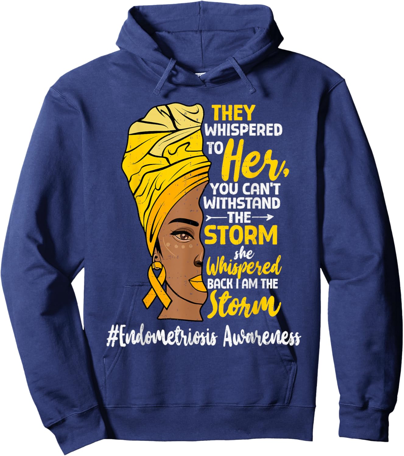 Black Women Endometriosis Awareness Melanin African Endo Hoodie - Hoodie | Navy