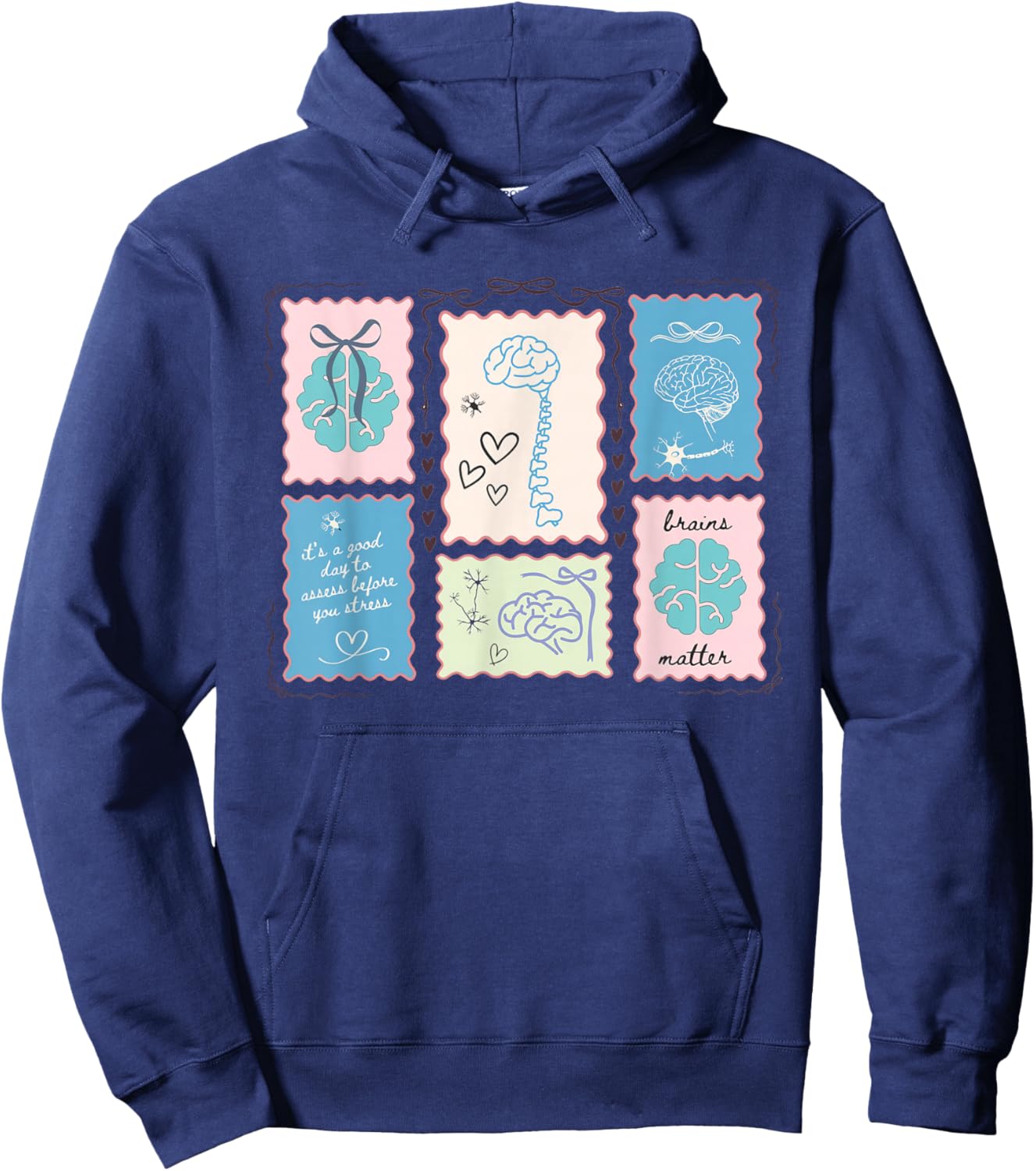 Neuroscience Forensic Science Coquette Bow Neurology Anatomy Hoodie - Hoodie | Navy