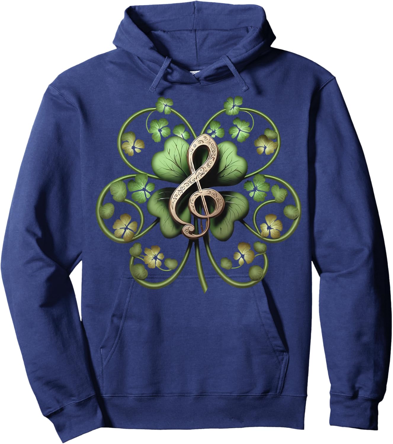 Music Note Shamrock Music Teacher St Patrick's Day Musician Hoodie - Hoodie | Navy