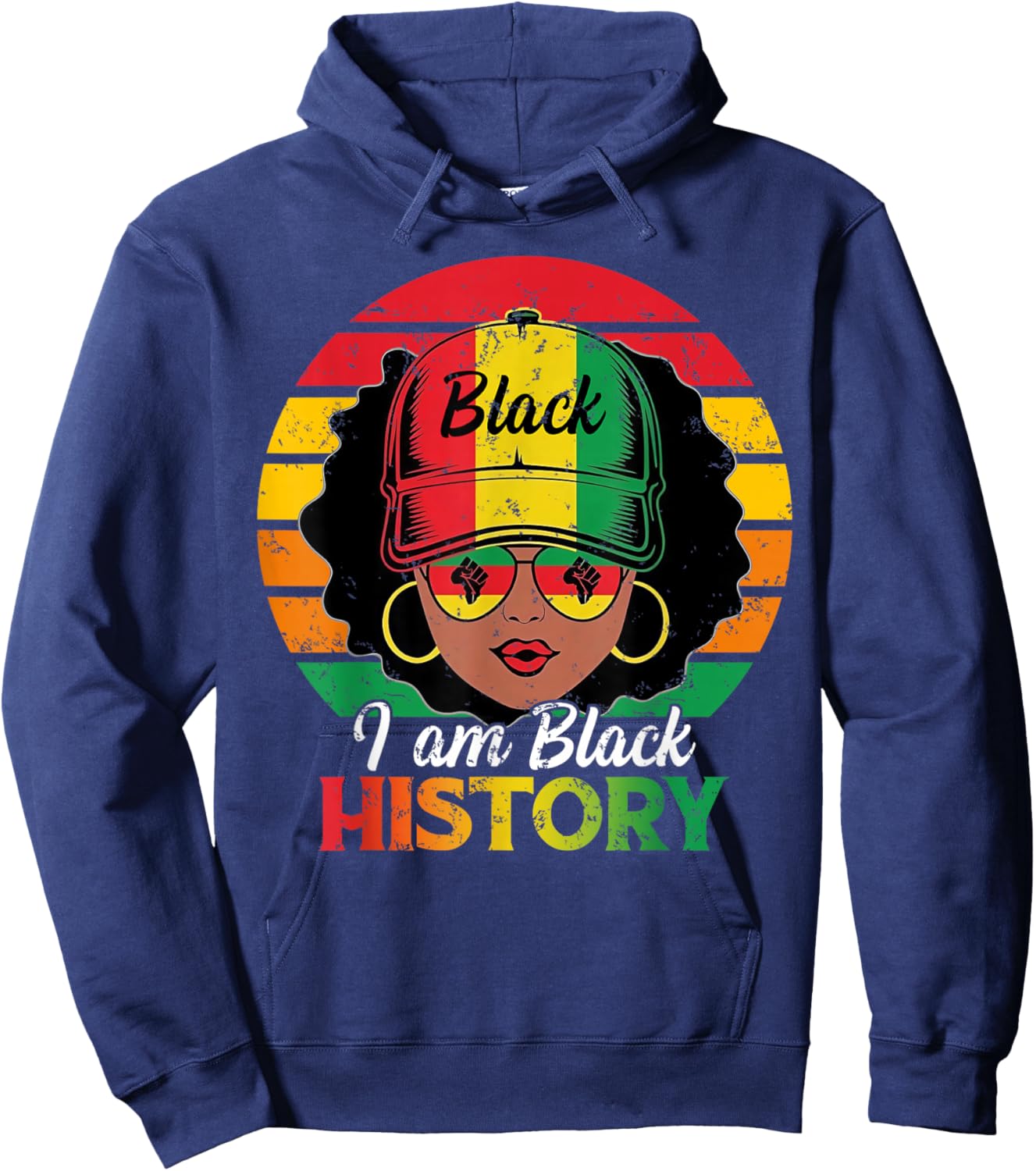 Funny I'm Black History Month African American Women Girls Hoodie - Hoodie | Navy