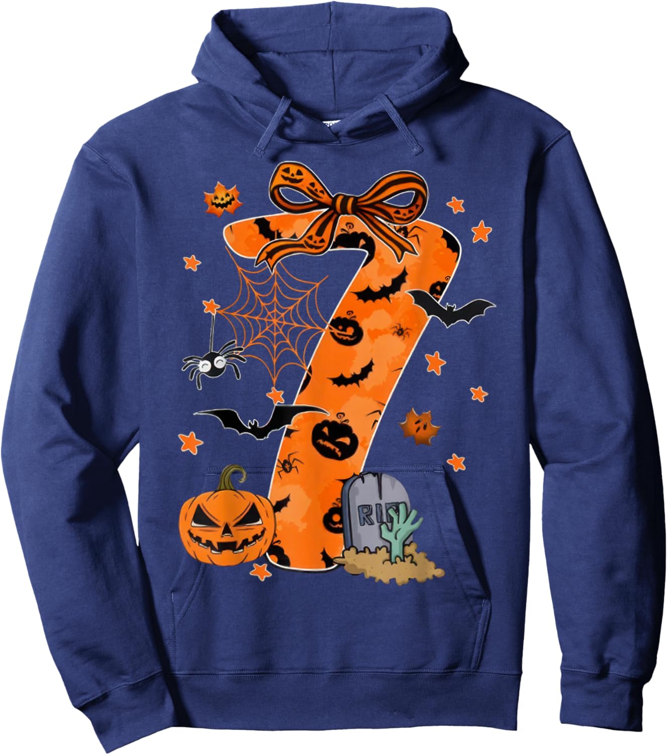 Fun Six Seven 6 7 Meme Design Couples Halloween Hoodie - Hoodie | Navy