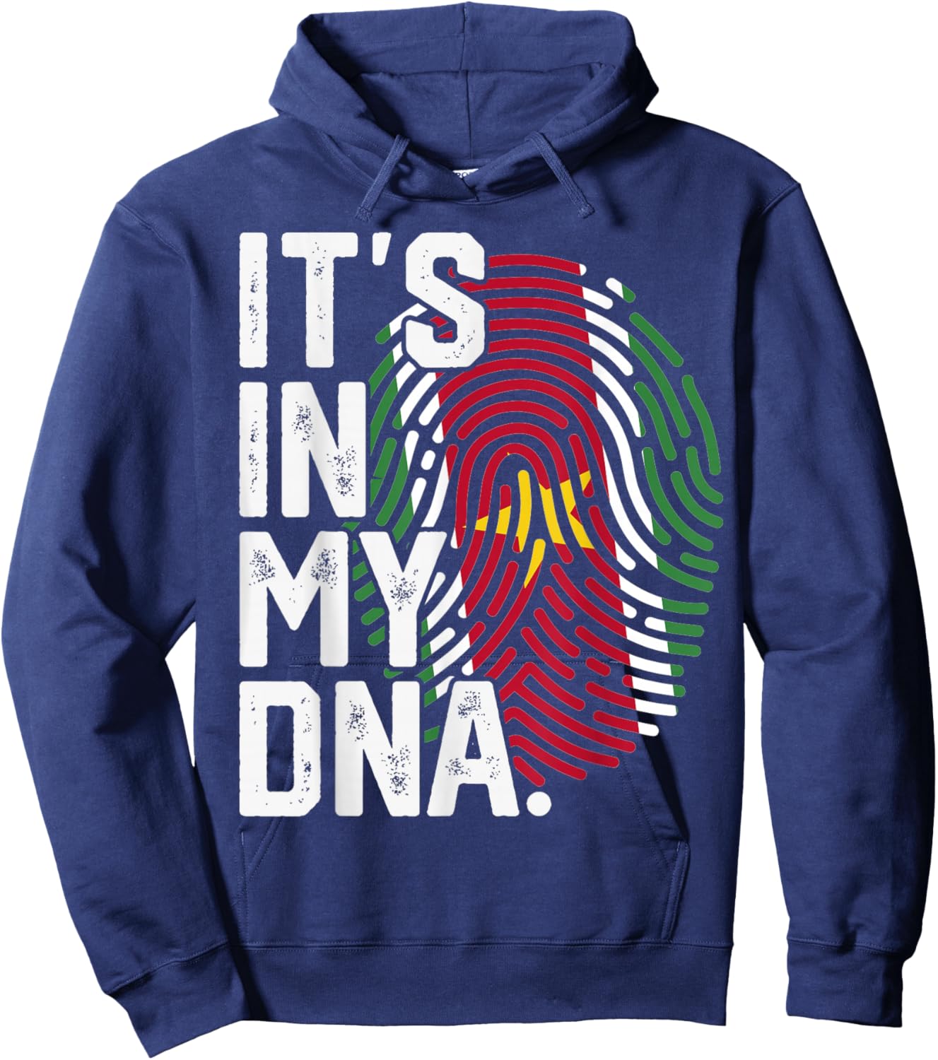 Suriname Roots Flag Fingerprint Graphic Patriotic Hoodie - Hoodie | Navy