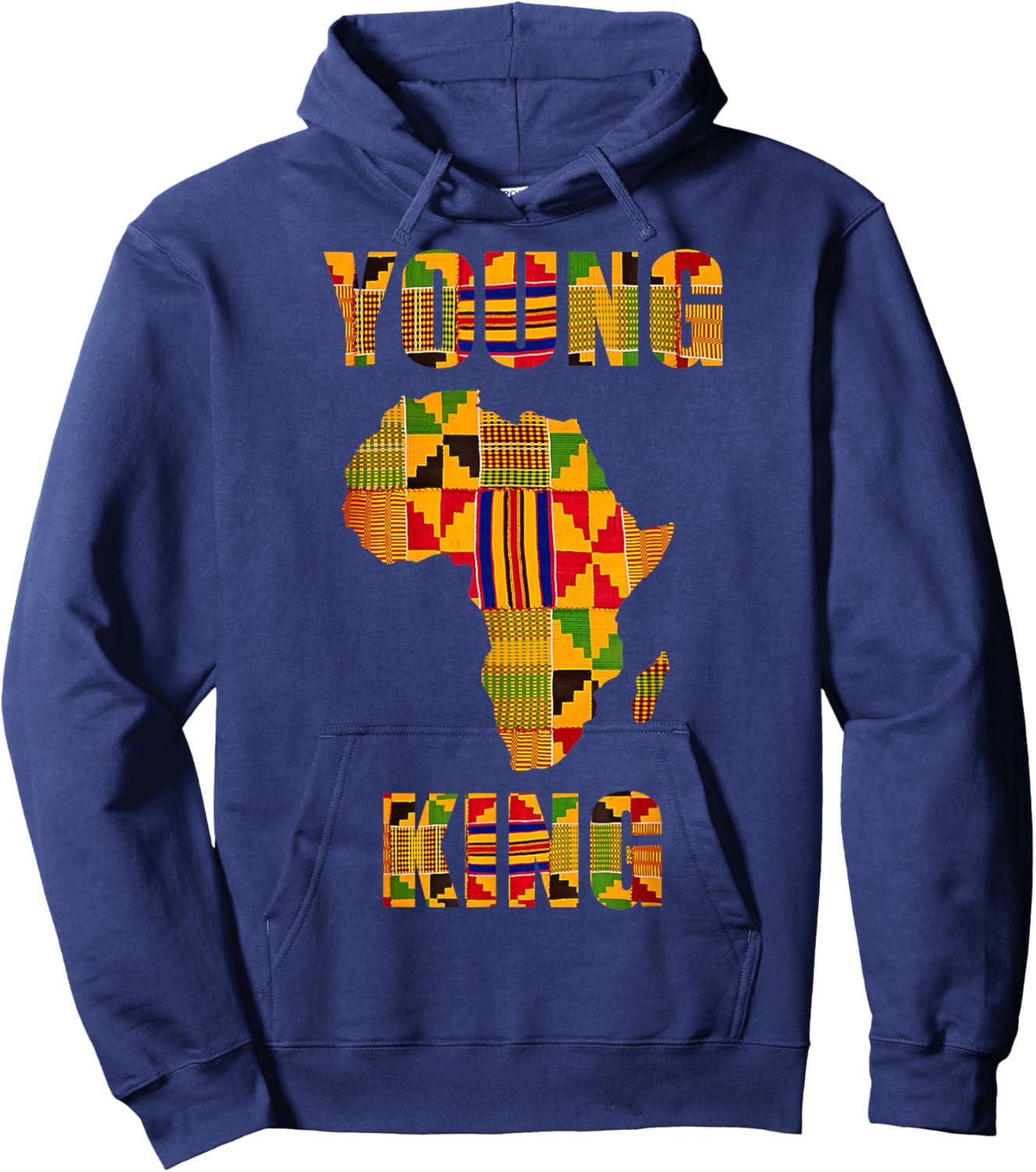 Cool African Kente Art Men Boys Kids African American Print Hoodie - Hoodie | Navy