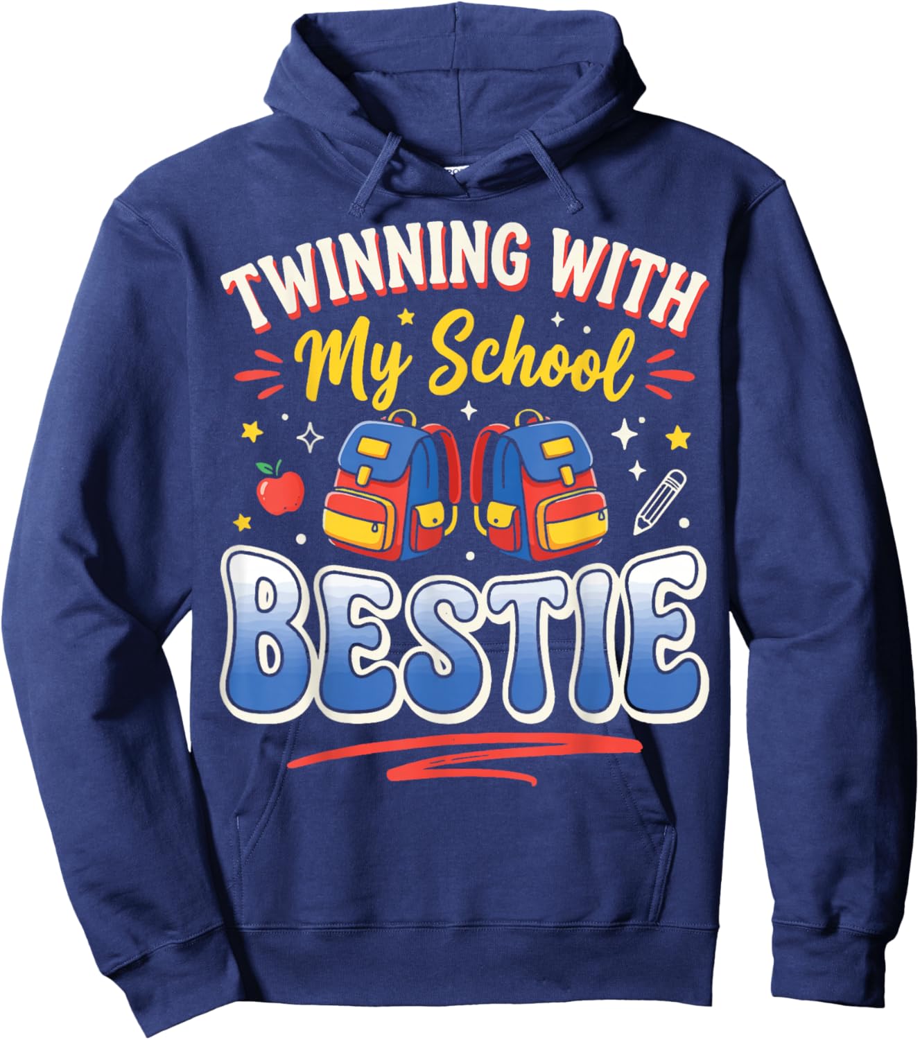 Twinning with My School Bestie Hoodie - Hoodie | Navy