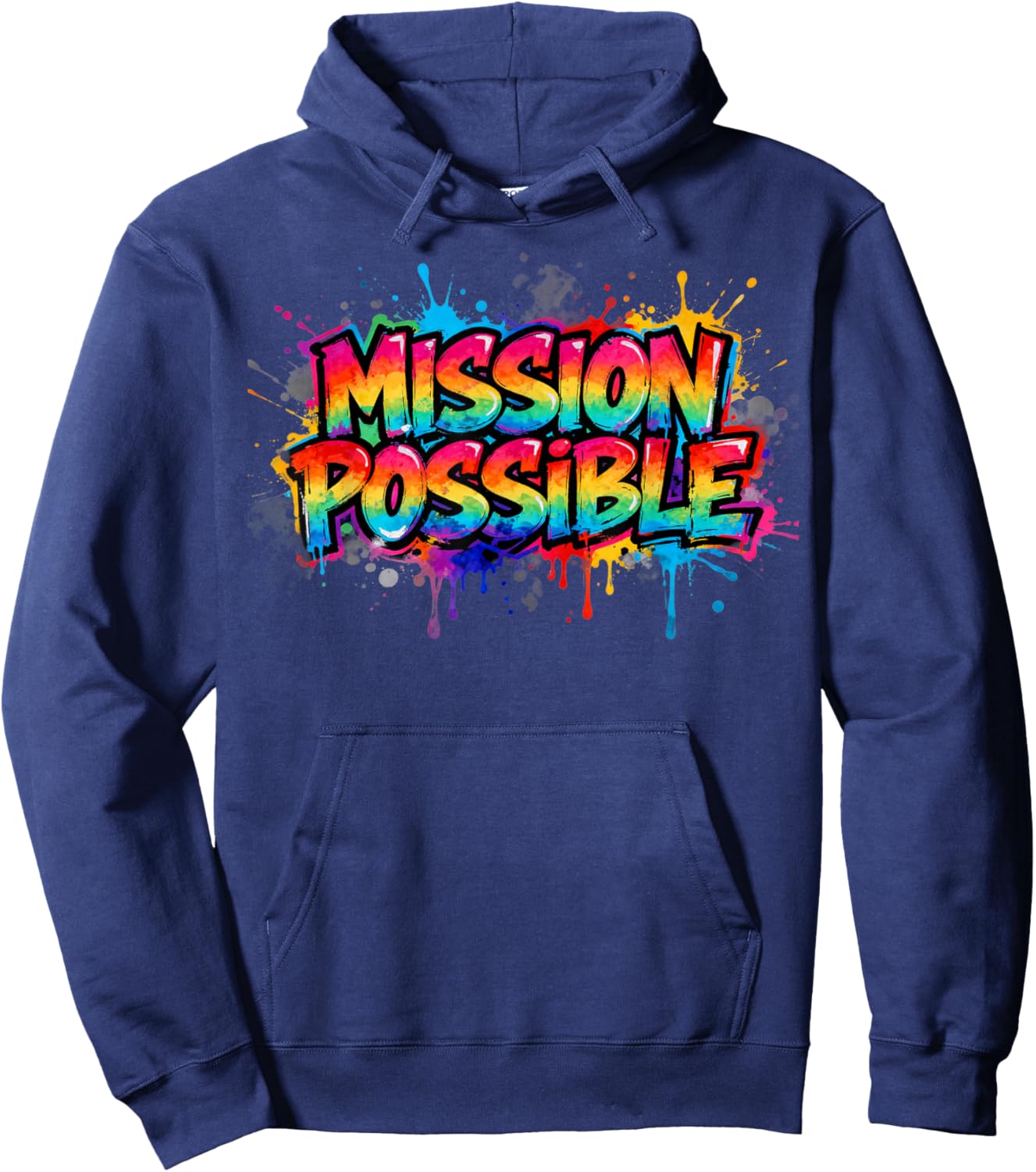 Mission Possible Motivational Inspirational School Hoodie - Hoodie | Navy