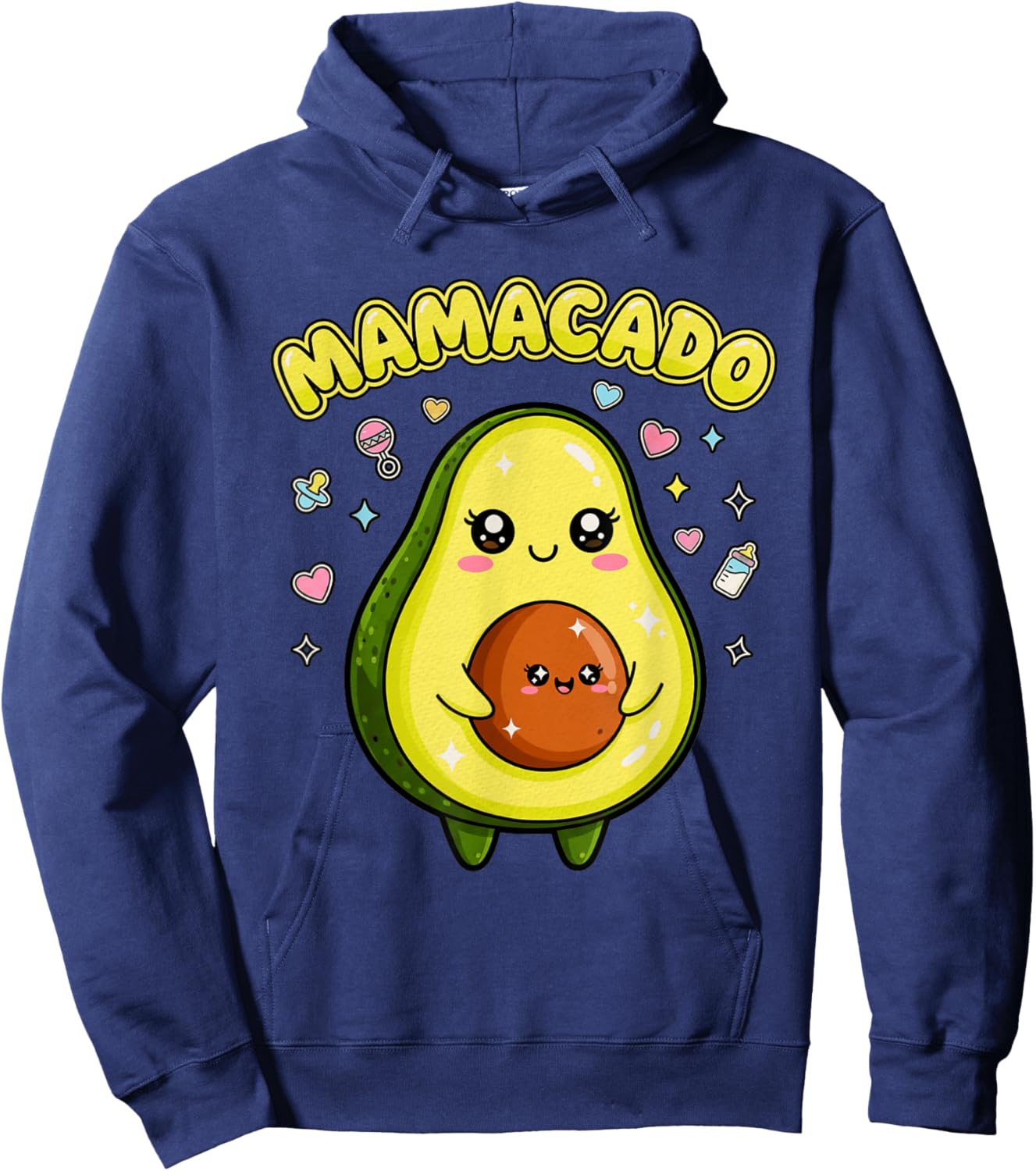 Pregnancy Announcement Women Mom Funny Avocado Mamacado Hoodie - Hoodie | Navy