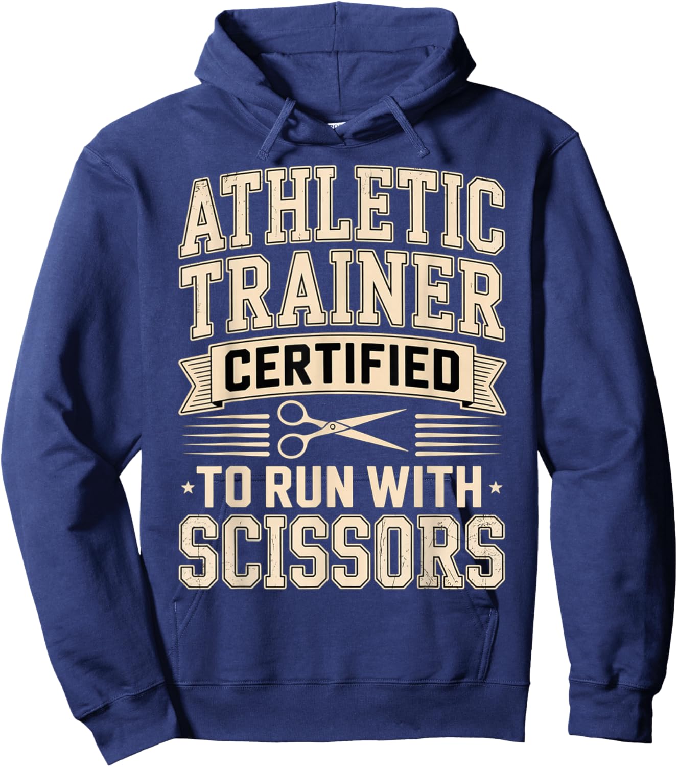 Athletic Trainer Funny Run with Scissors Graduation 2026 Hoodie - Hoodie | Navy