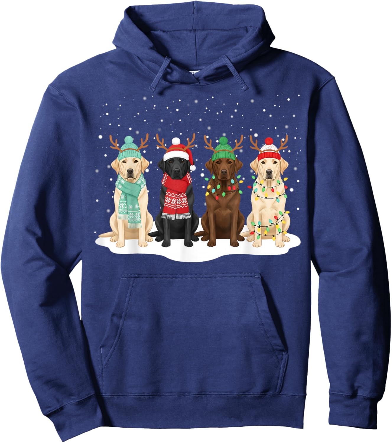 Black Lab Labrador Dog Christmas Crew Matching Family Xmas Hoodie - Hoodie | Navy