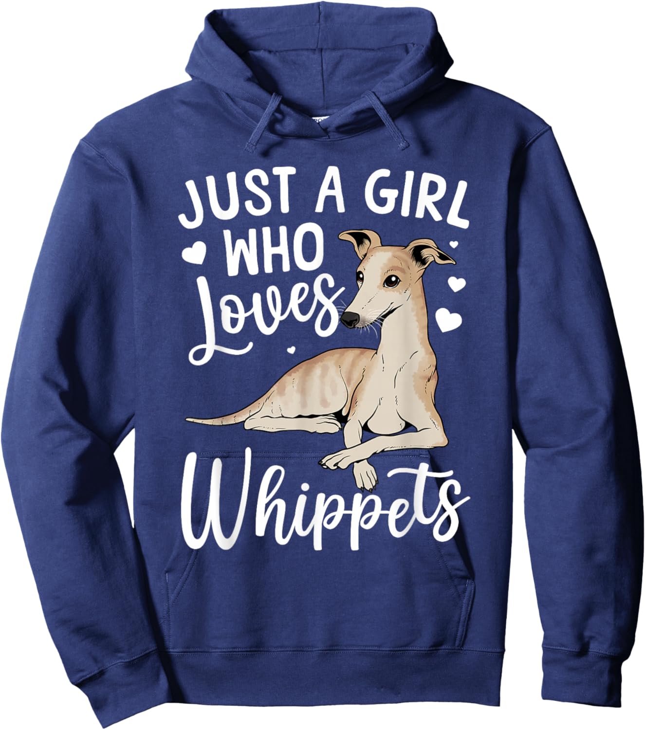 Funny Whippet Art Girls Whippet Dog Lover Whippet Hoodie - Hoodie | Navy