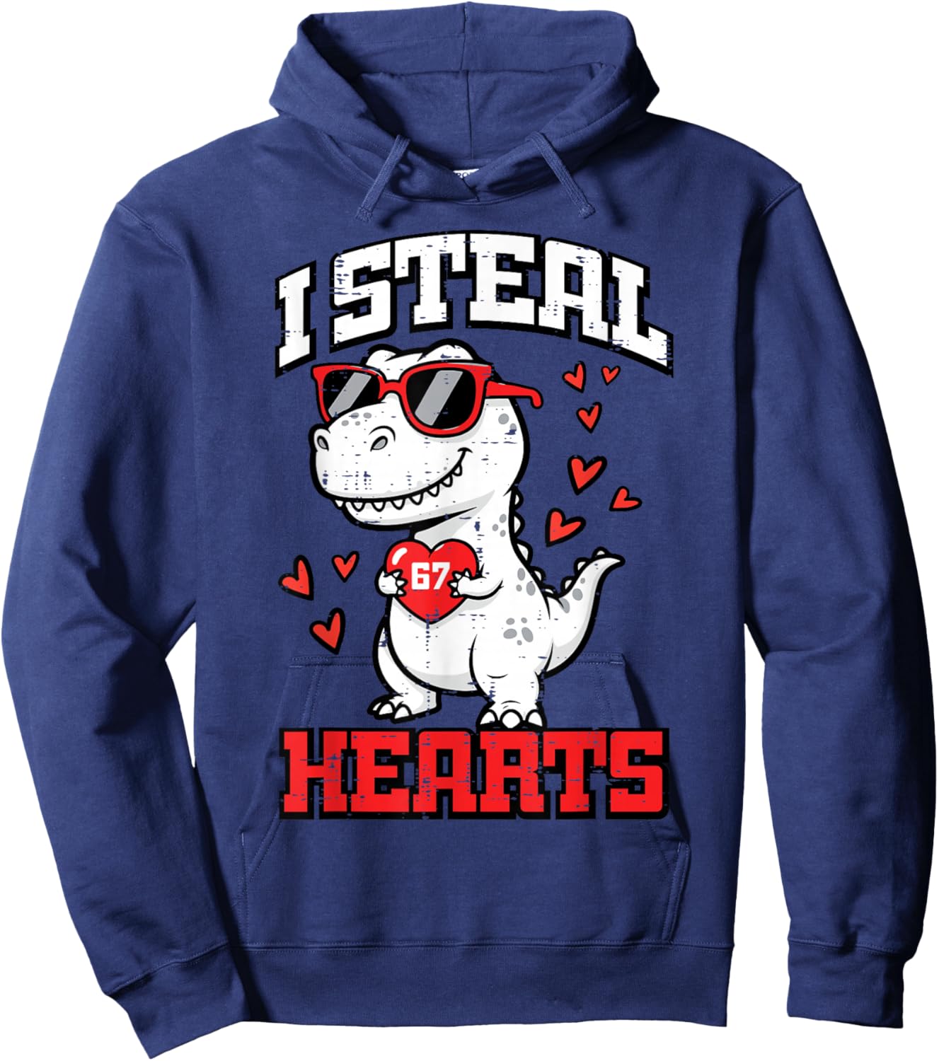 I Steal Hearts Dino Trex Cute Toddler Boys Kids Youth Hoodie - Hoodie | Navy