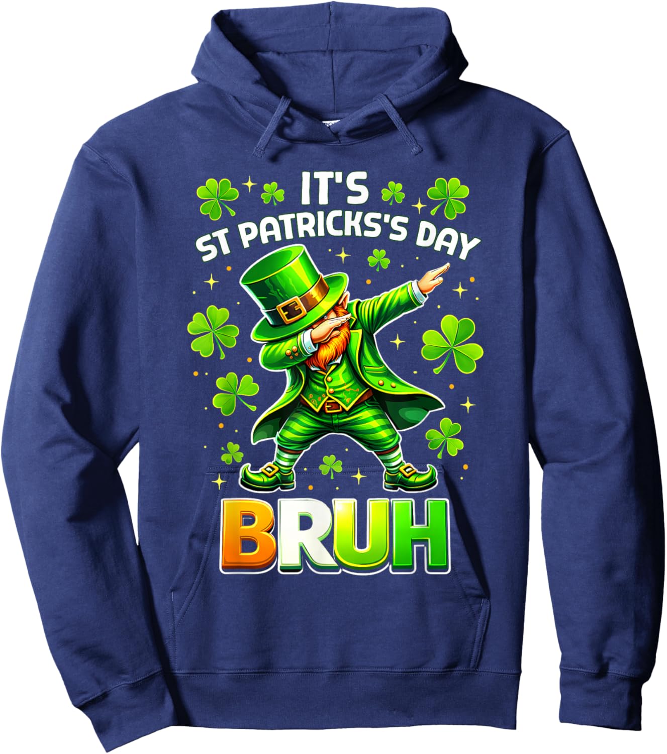 Bruh St Patricks Day Boys Teen Kid Saint Patricks Leprechaun Hoodie - Hoodie | Navy