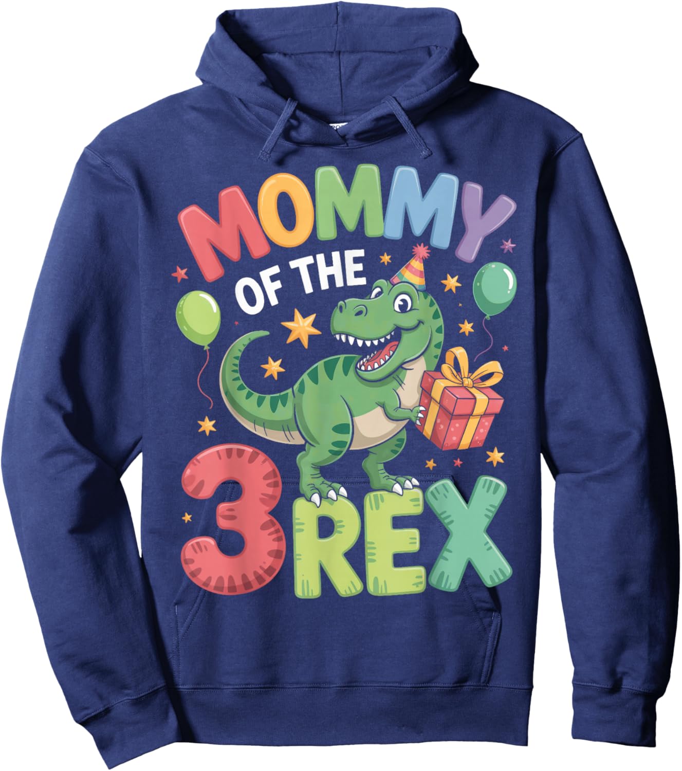 3Rex Party Dinosaur Theme for Moms Mommy of The 3Rex Hoodie - Hoodie | Navy