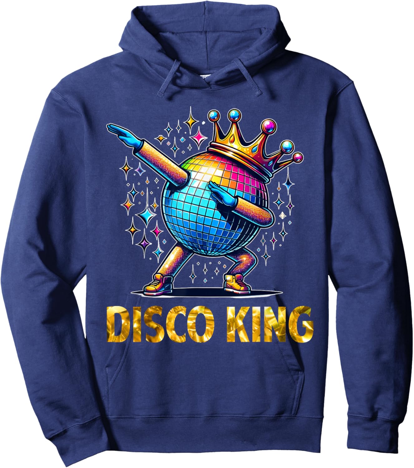 Disco King Costume 70s Dance Parties LED Disco Light Dabbing Hoodie - Hoodie | Navy
