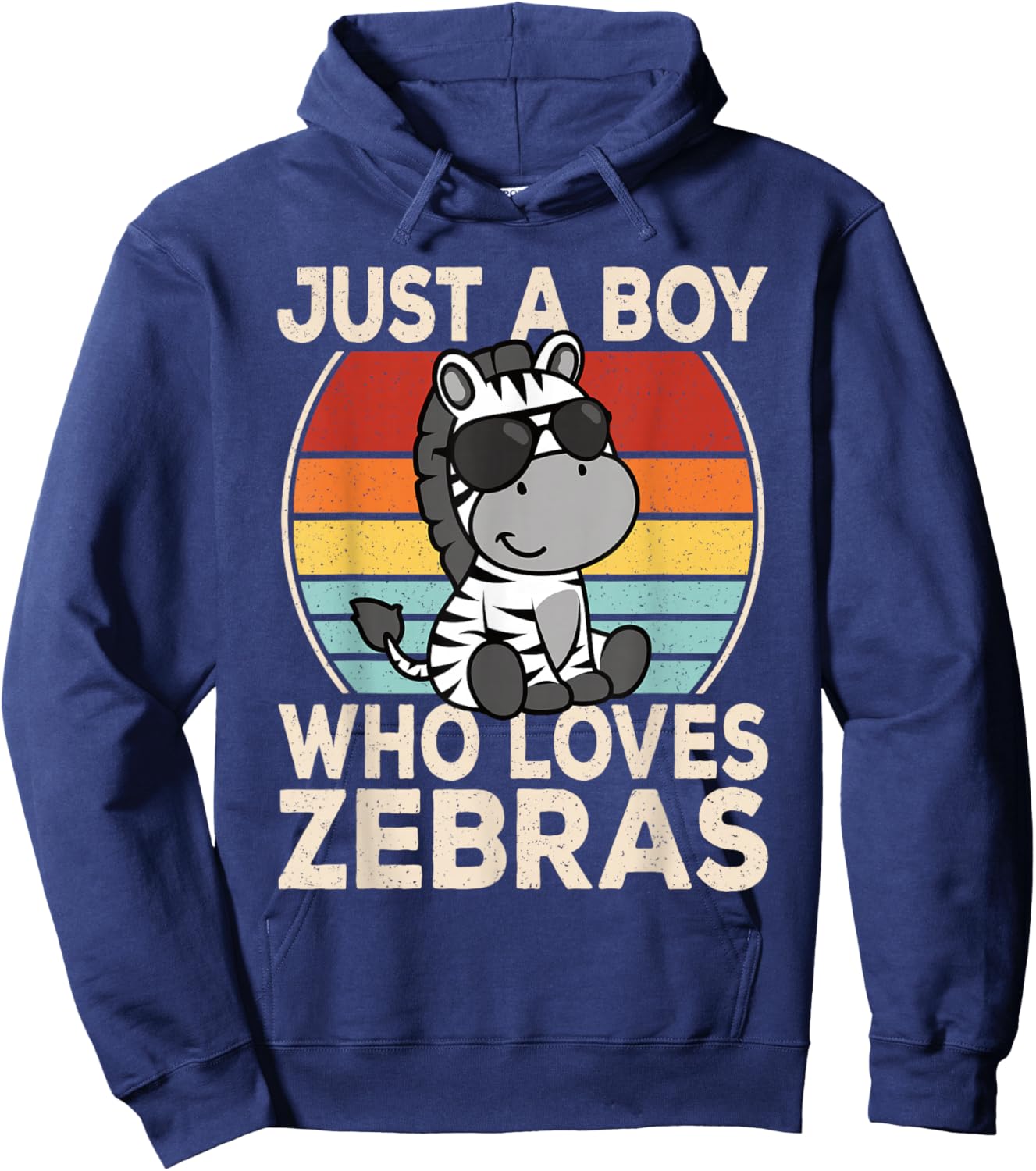 Just A Boy Who Loves Zebras Zebra Lover Boys Kids Hoodie - Hoodie | Navy