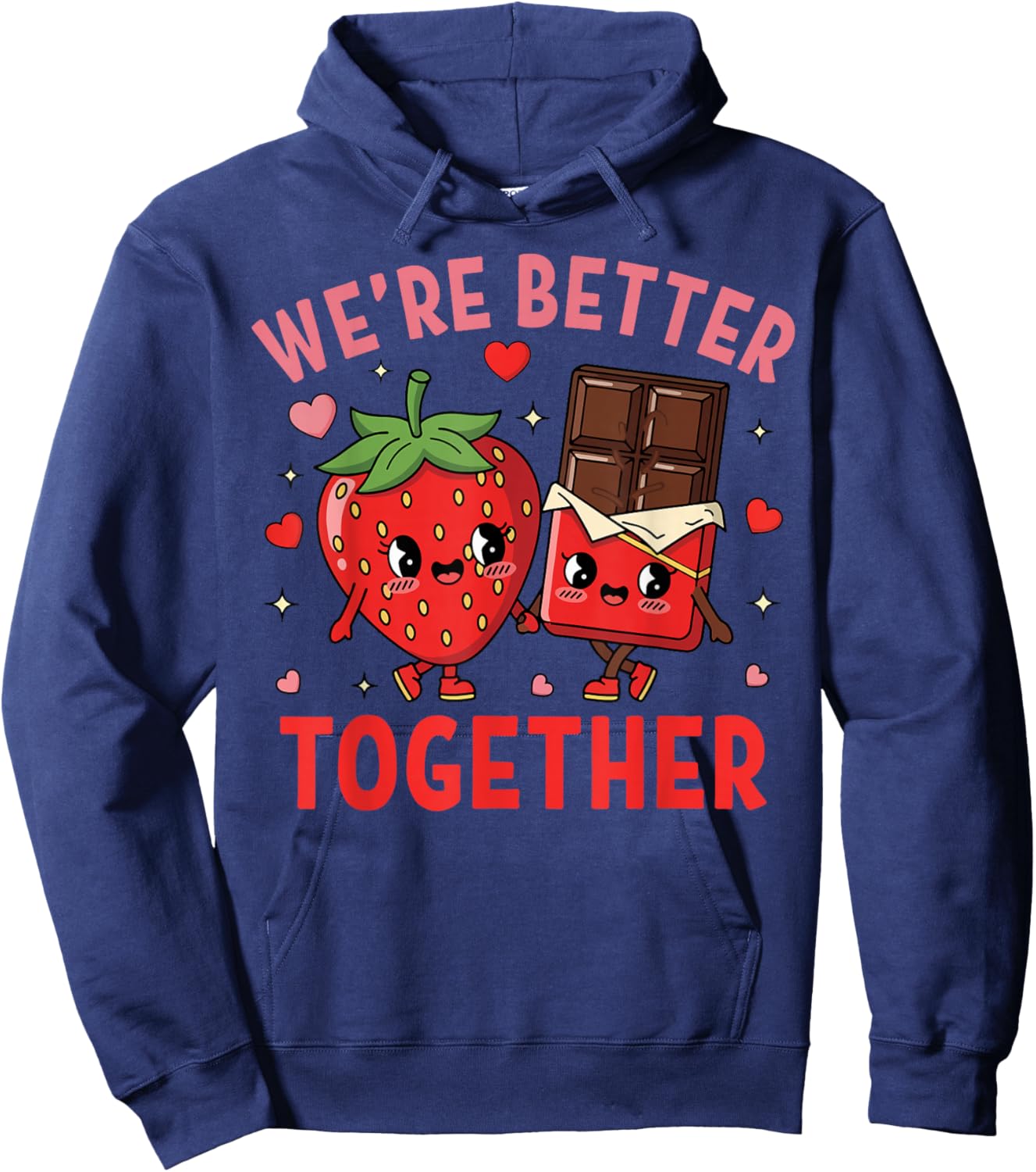We're Better Together Strawberry Couple Valentine's Day Hoodie - Hoodie | Navy