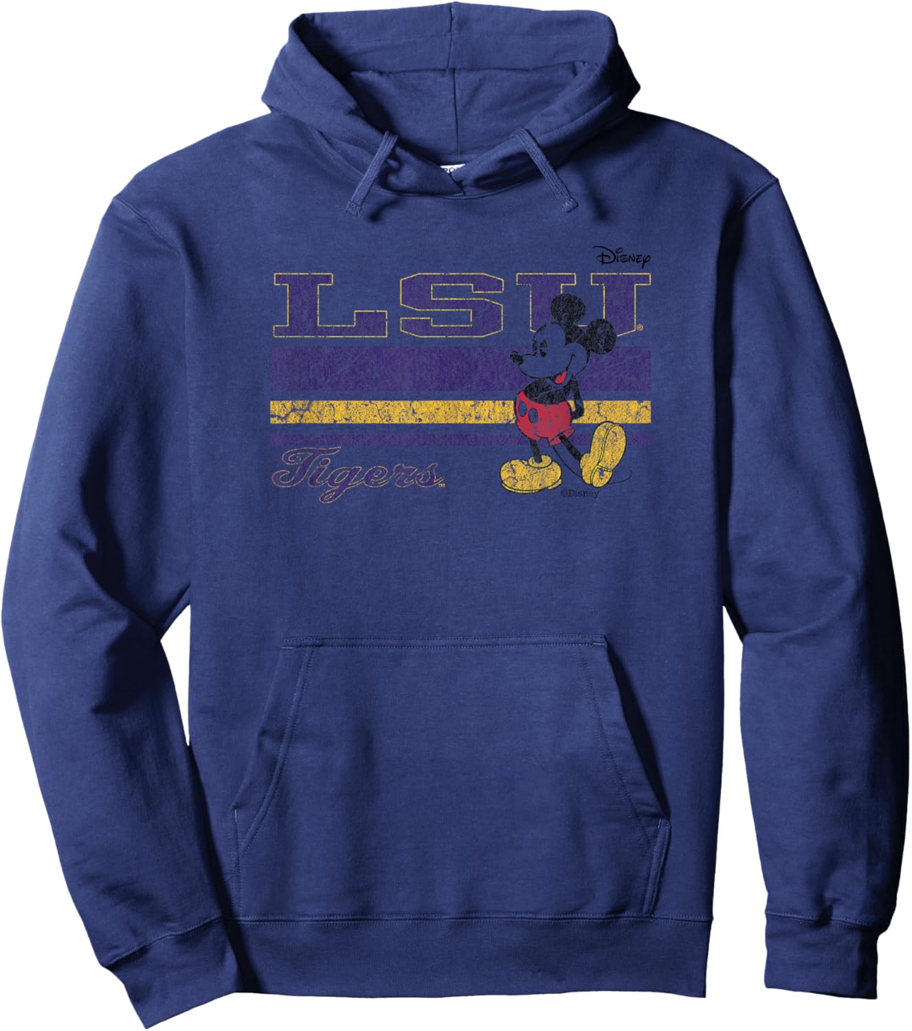 LSU Tigers Mickey Mouse Vintage White Officially Licensed Hoodie - Hoodie | Navy