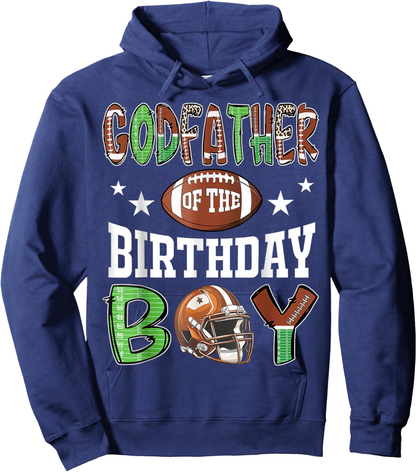 Godfather of The Birthday Boy Football Player Family Hoodie - Hoodie | Navy