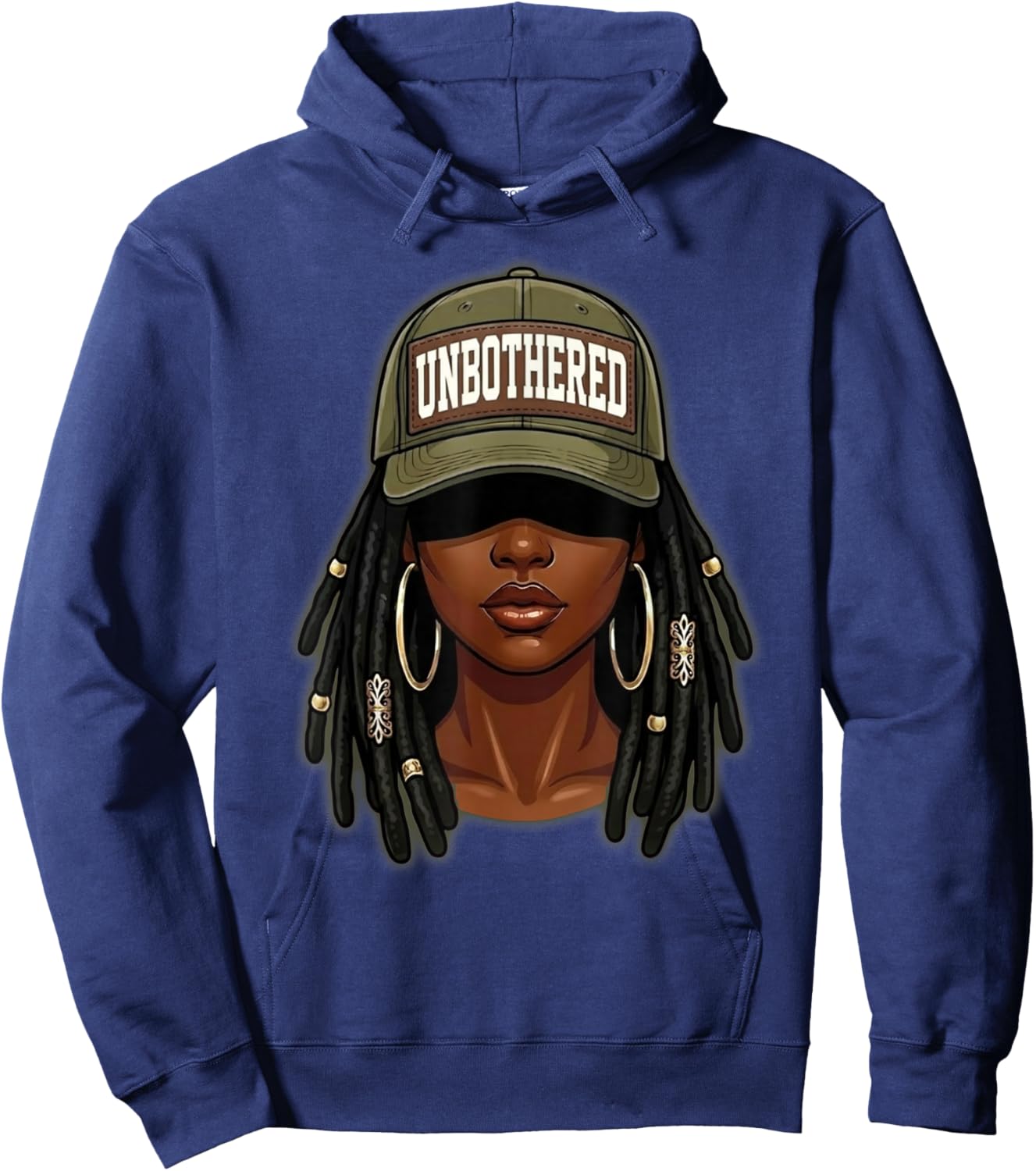 Black Women Camoa Apparel, Black History Month Unbothered Hoodie - Hoodie | Navy