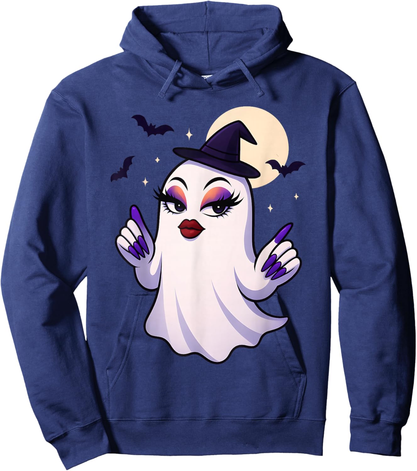 Sassy Ghost Halloween Slay Queen Spooky Attitude Costume Hoodie - Hoodie | Navy