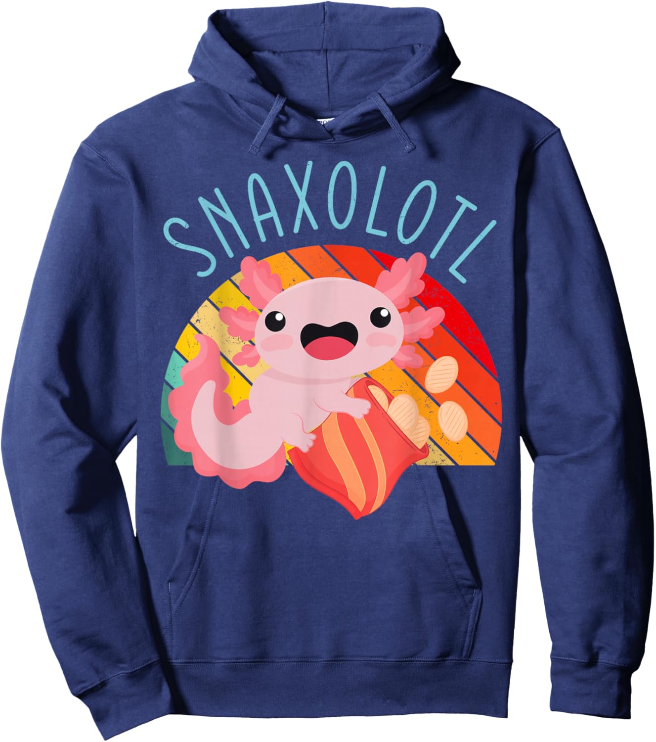Snaxolotl Lovers Cute Funny Snack Humorous Vibe Hoodie - Hoodie | Navy