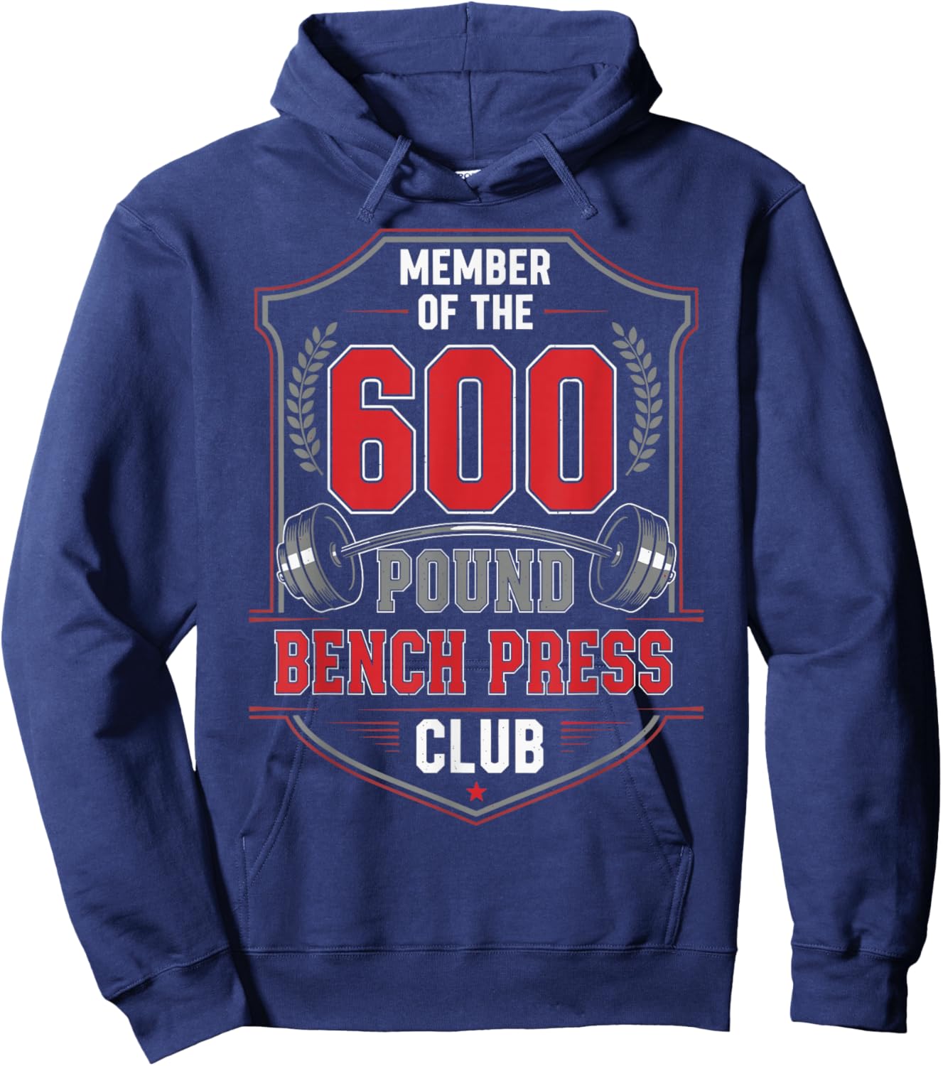 Member of The 600 LB Bench Press Club Strong Sarcastic Retro Hoodie - Hoodie | Navy
