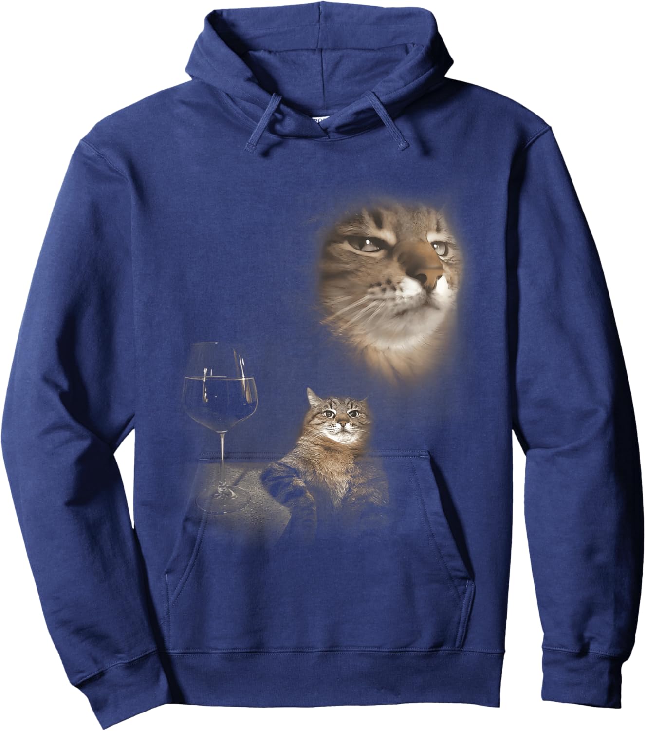 Cat Portrait Kitten Funny Sassy Cat Meme Stupid Brainrot Hoodie - Hoodie | Navy