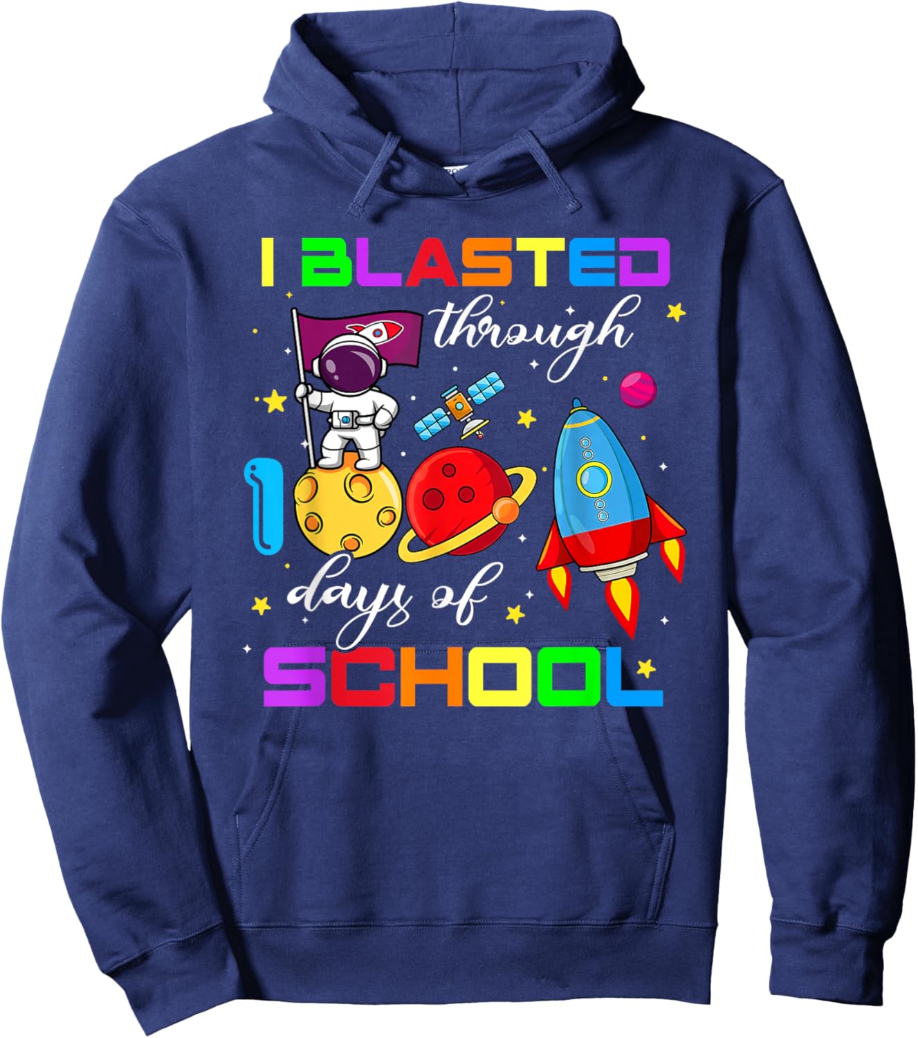 100th Day Teacher Kids Hoodie - Hoodie | Navy