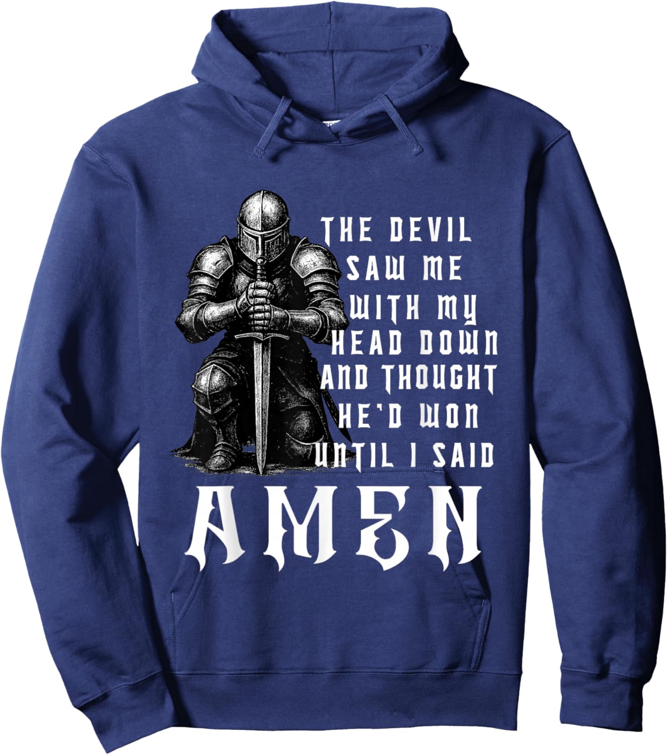 Christian Warrior Knight Templar Armor of God Hoodie - Hoodie | Navy
