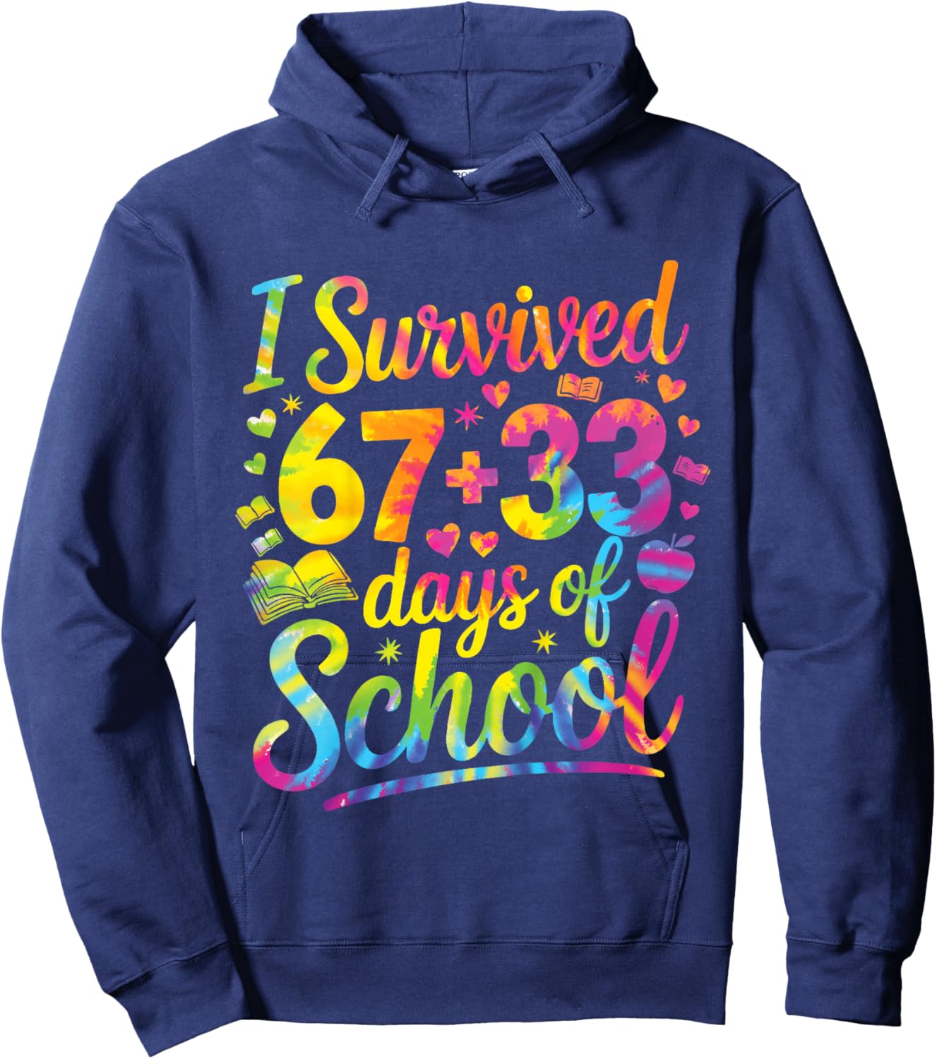 Kids 100th Day of School I Survived 67 Days of School Teacher Hoodie - Hoodie | Navy