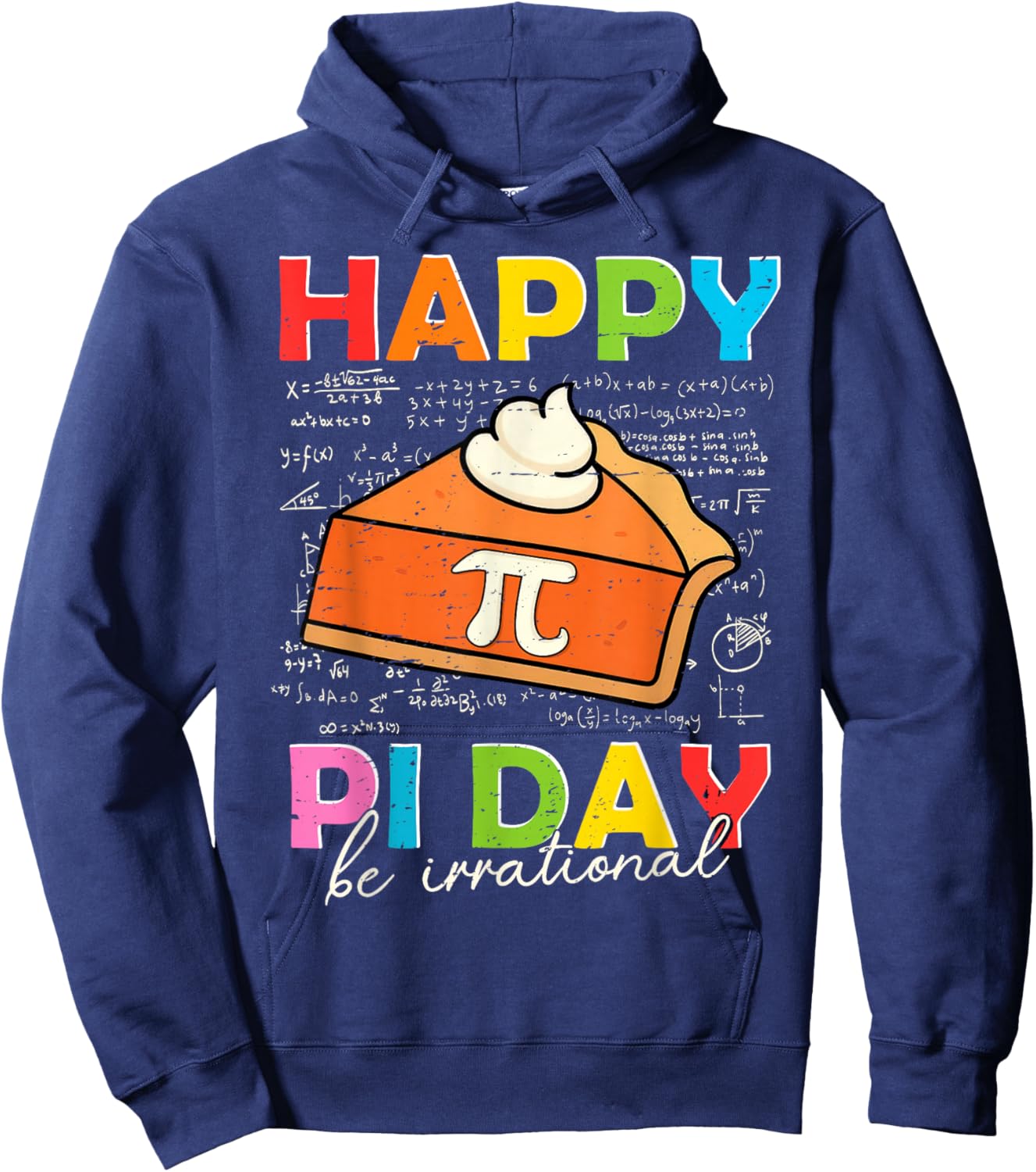 Happy Pi Day Pie Funny Math Teacher Kids Boys 3.14 Pi Symbol Hoodie - Hoodie | Navy