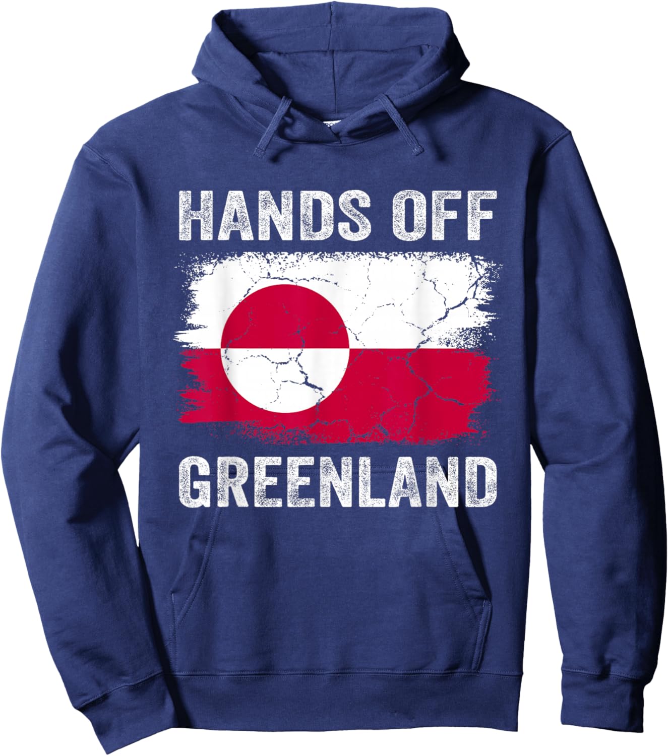 Hands Off Greenland Protest Greenland Flag Funny Men Women Hoodie - Hoodie | Navy