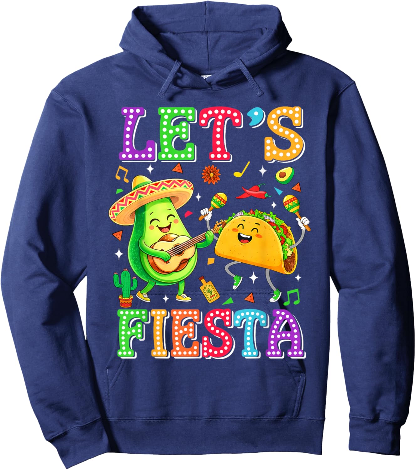 Let's Fiesta Avocado Mexican Men Women Kids Cinco De Mayo Hoodie - Hoodie | Navy