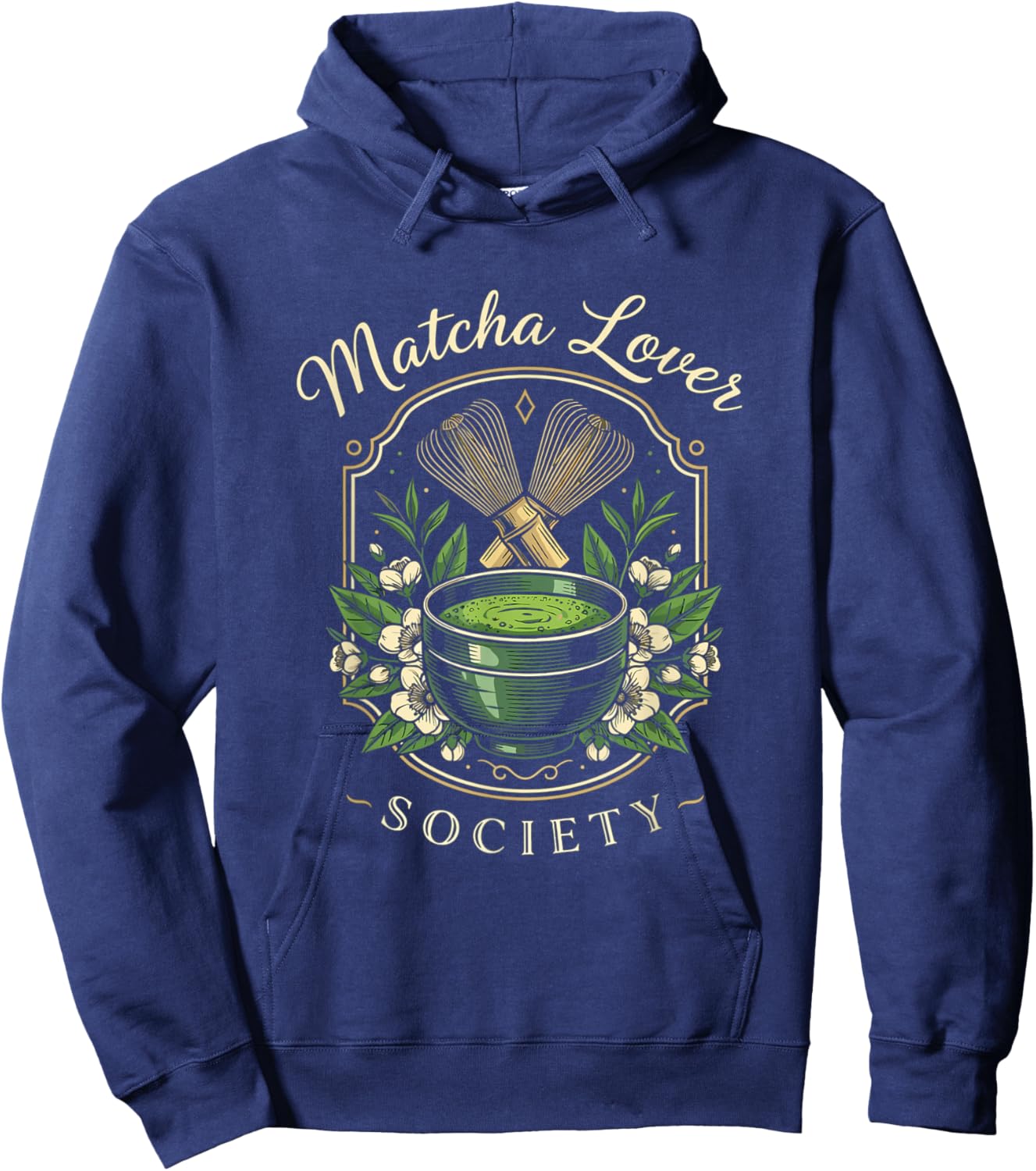 Matcha Lover Society Elegant Tea Aesthetic Zen Art Hoodie - Hoodie | Navy