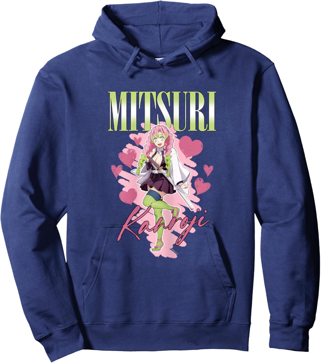 Demon Slayer: Kimetsu no Yaiba Mitsuri Kanroji Love Heart Hoodie - Hoodie | Navy