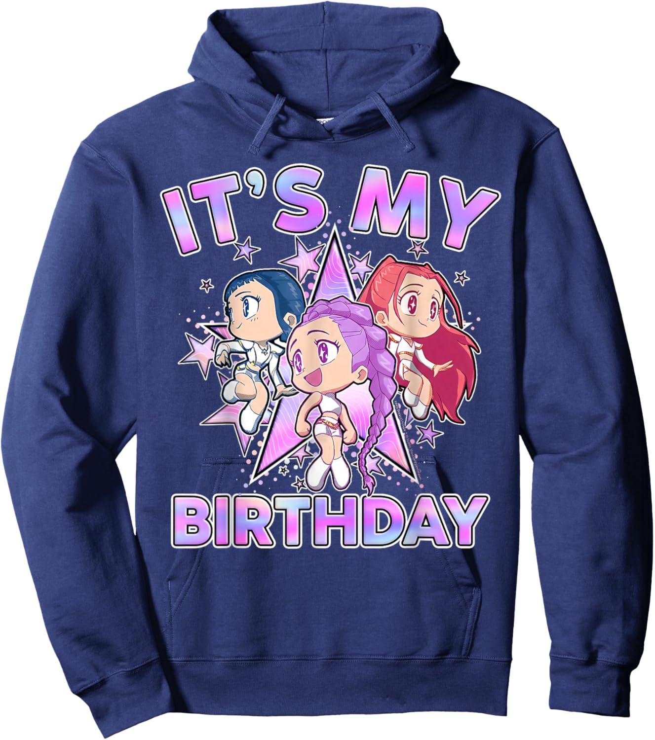 It's My Birthday Cute Chibi Matching Birthday Girl Party Hoodie - Hoodie | Navy