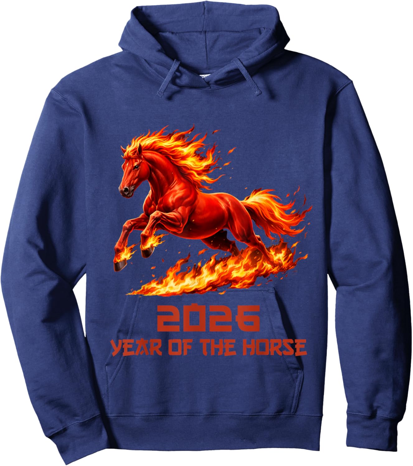 Horse Chinese Zodiac Lunar New Year 2026 Hoodie - Hoodie | Navy