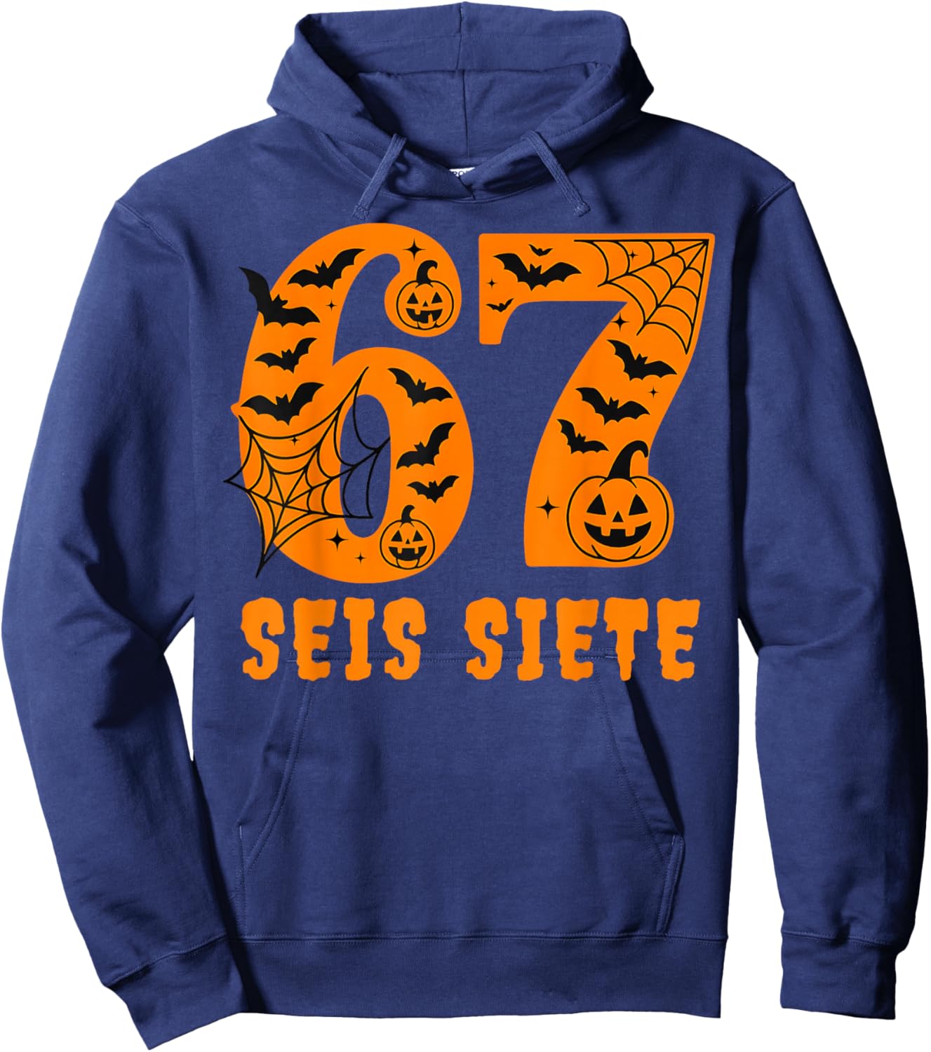 SEIS Siete Spanish Halloween 67 Boys Kids Six Seven Espanol Hoodie - Hoodie | Navy
