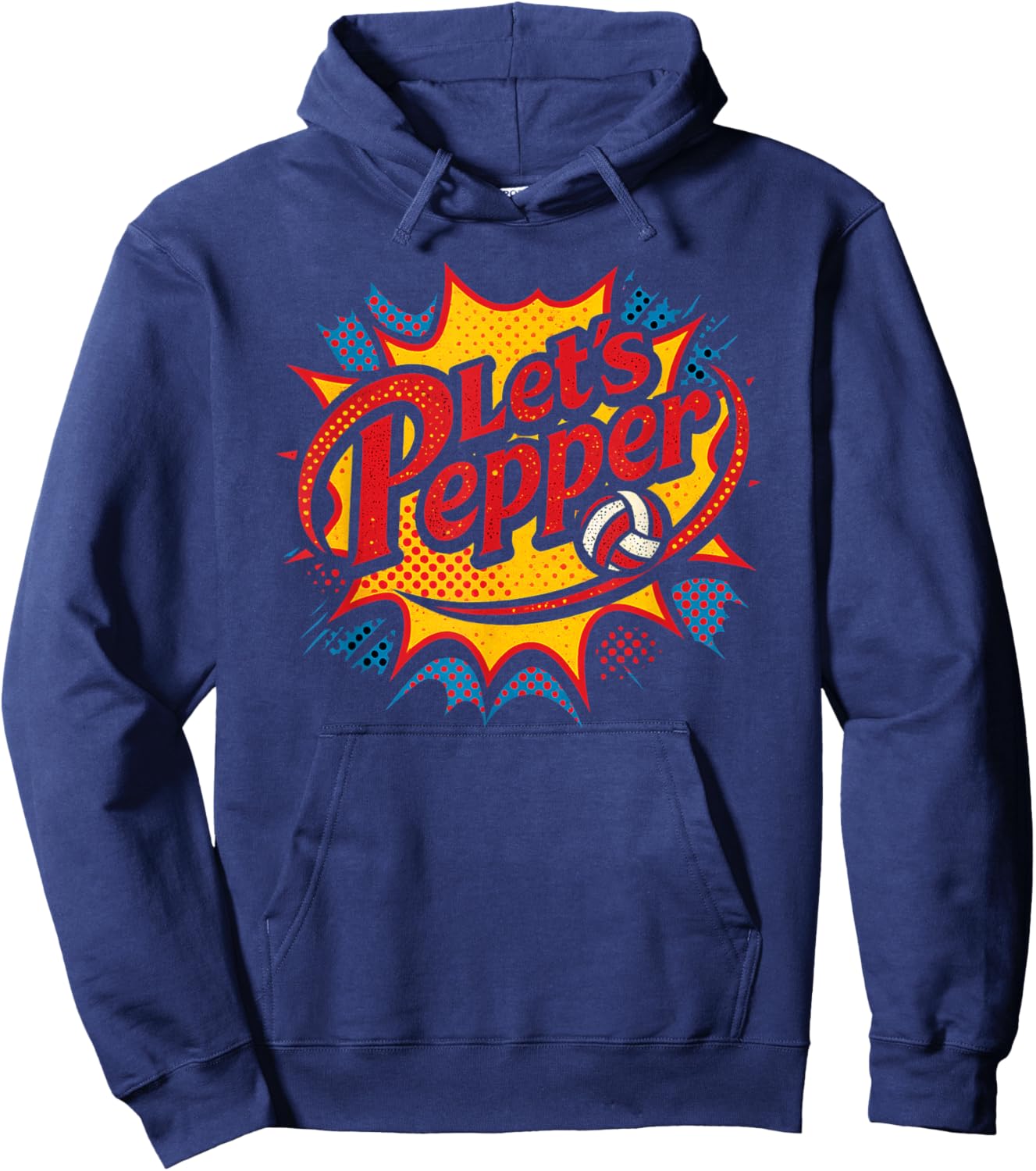 Volleyball Lets Pepper Comic Cute Pop Art Girls Team Play Hoodie - Hoodie | Navy