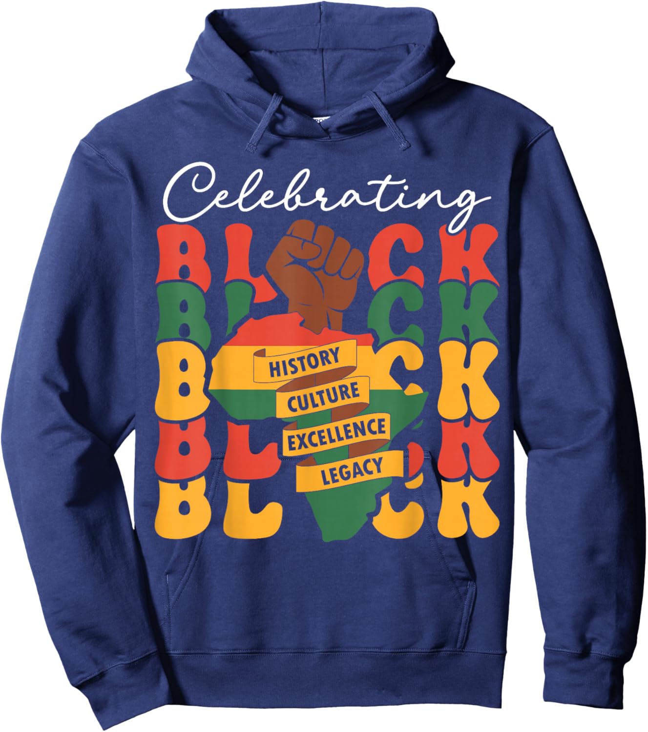 Celebrating Black History Month African American History Hoodie - Hoodie | Navy